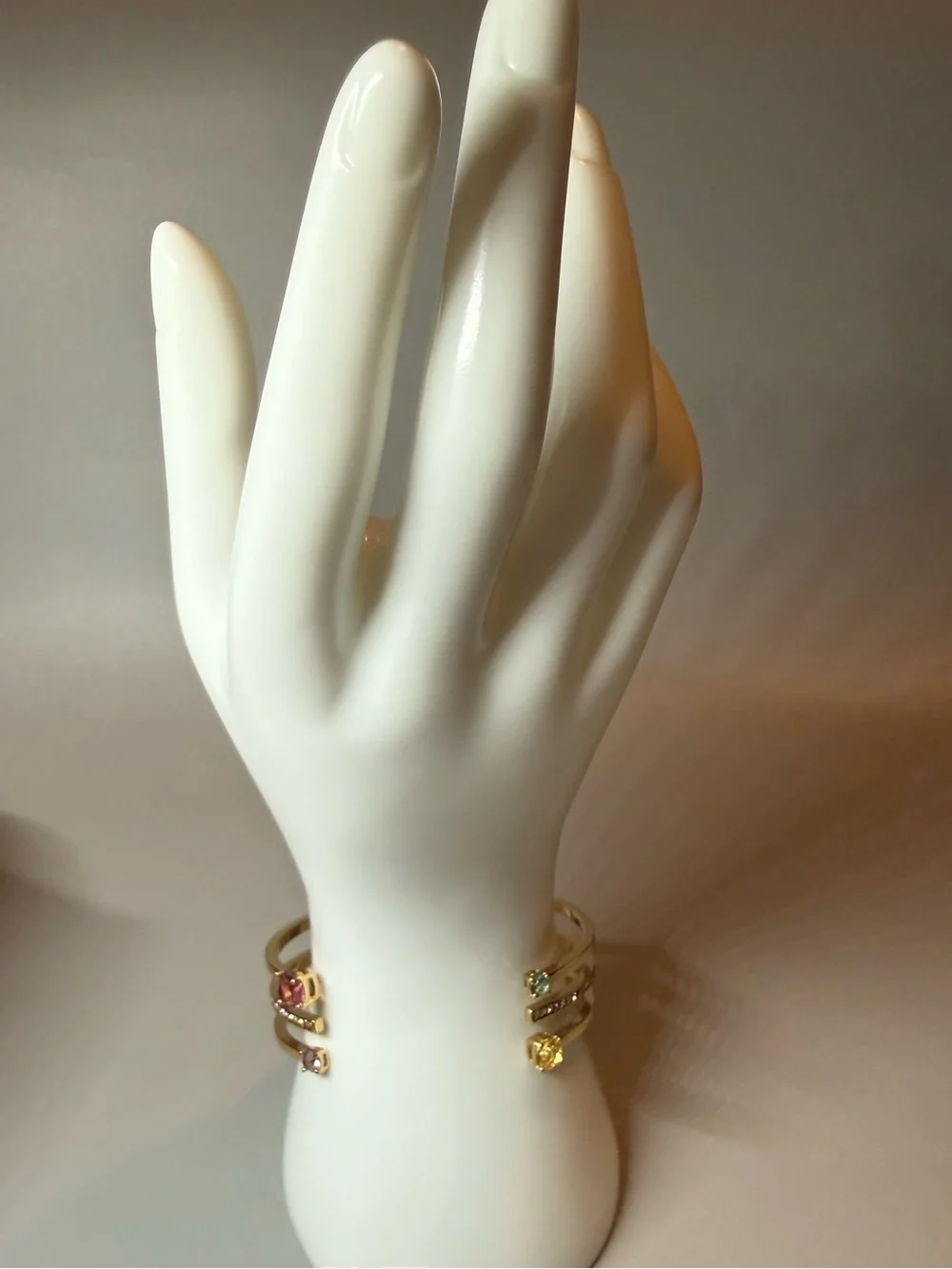 kate spade Gold Triple Bangle Bracelet with Purple and Red Boxes - Picture 5 of 5